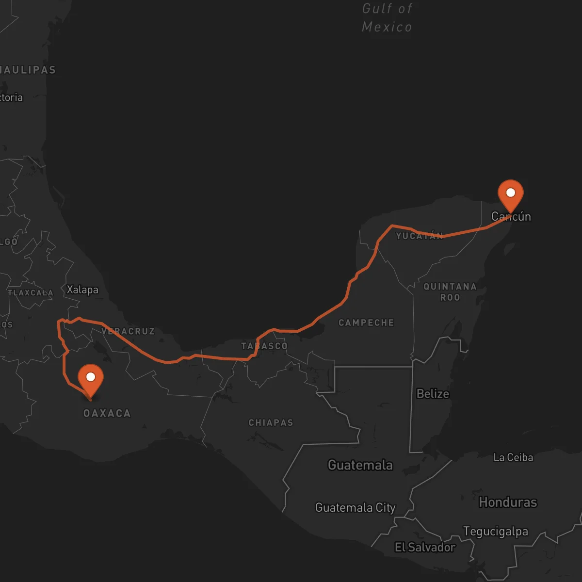 Ruta Cancún - Oaxaca de Juárez