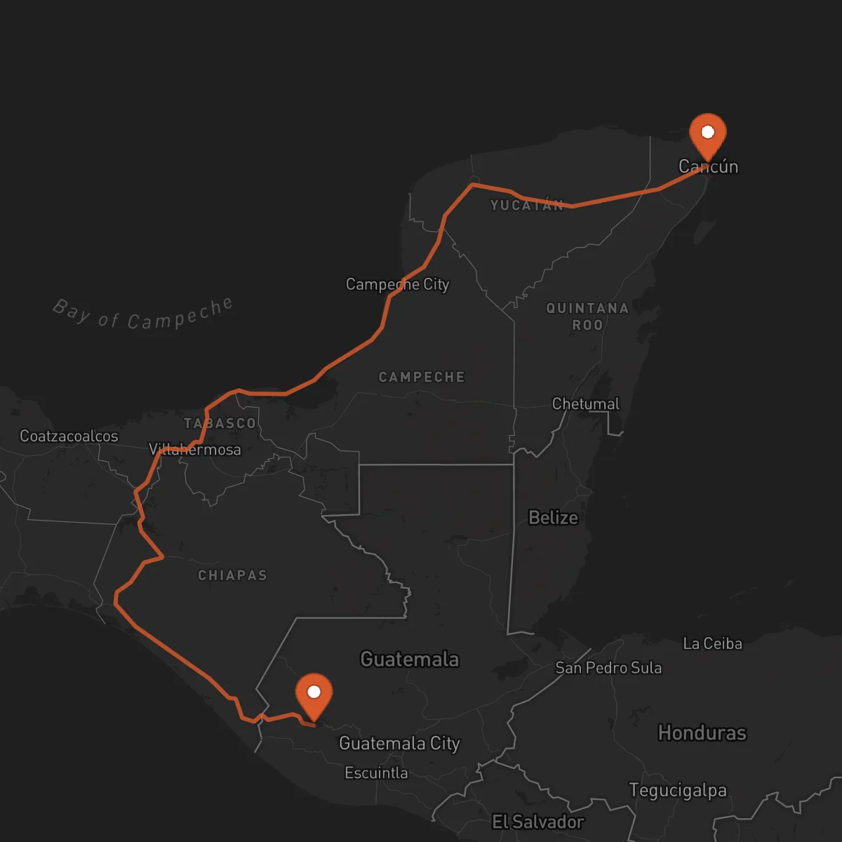 Ruta Cancún - Quetzaltenango