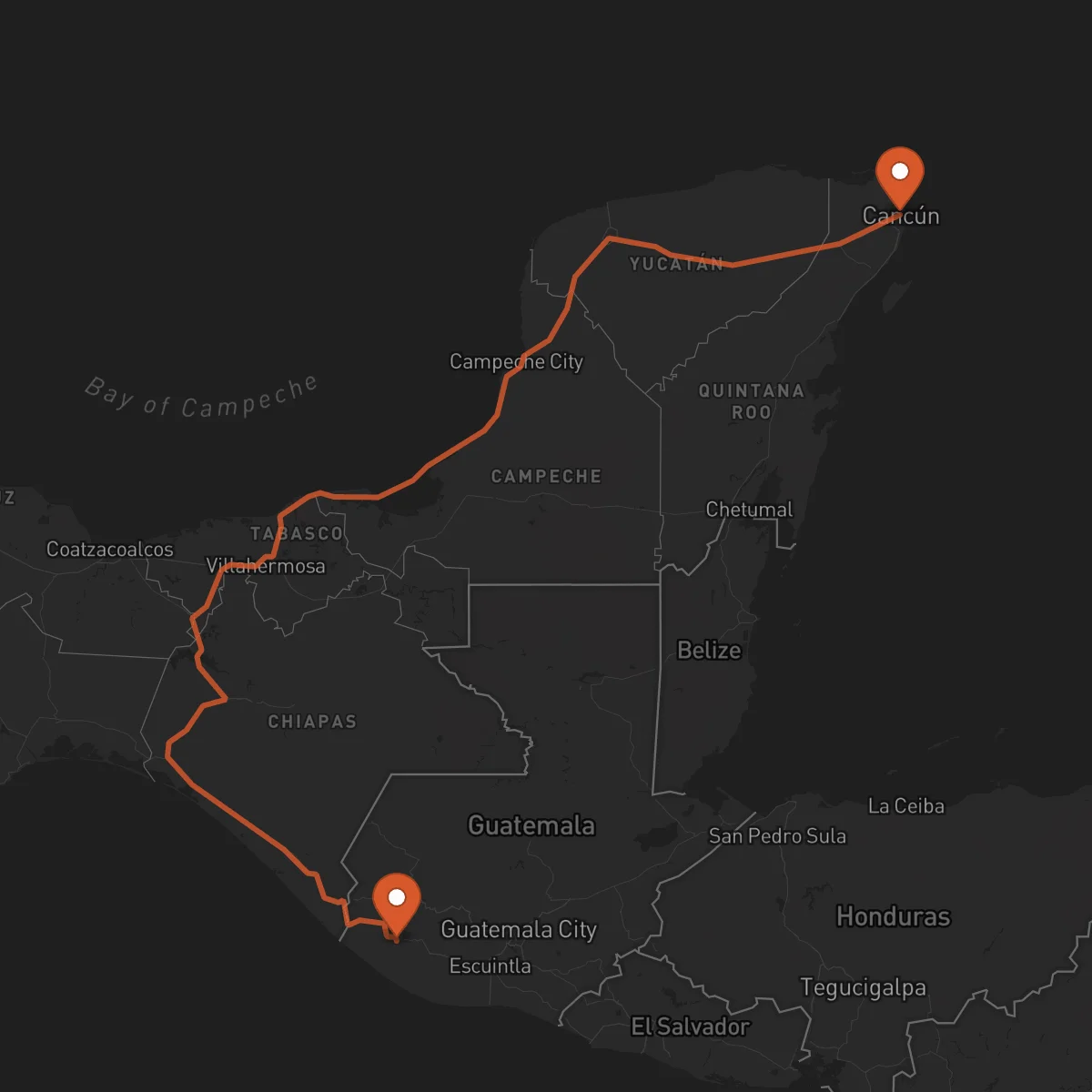 Ruta Cancún - Retalhuleu