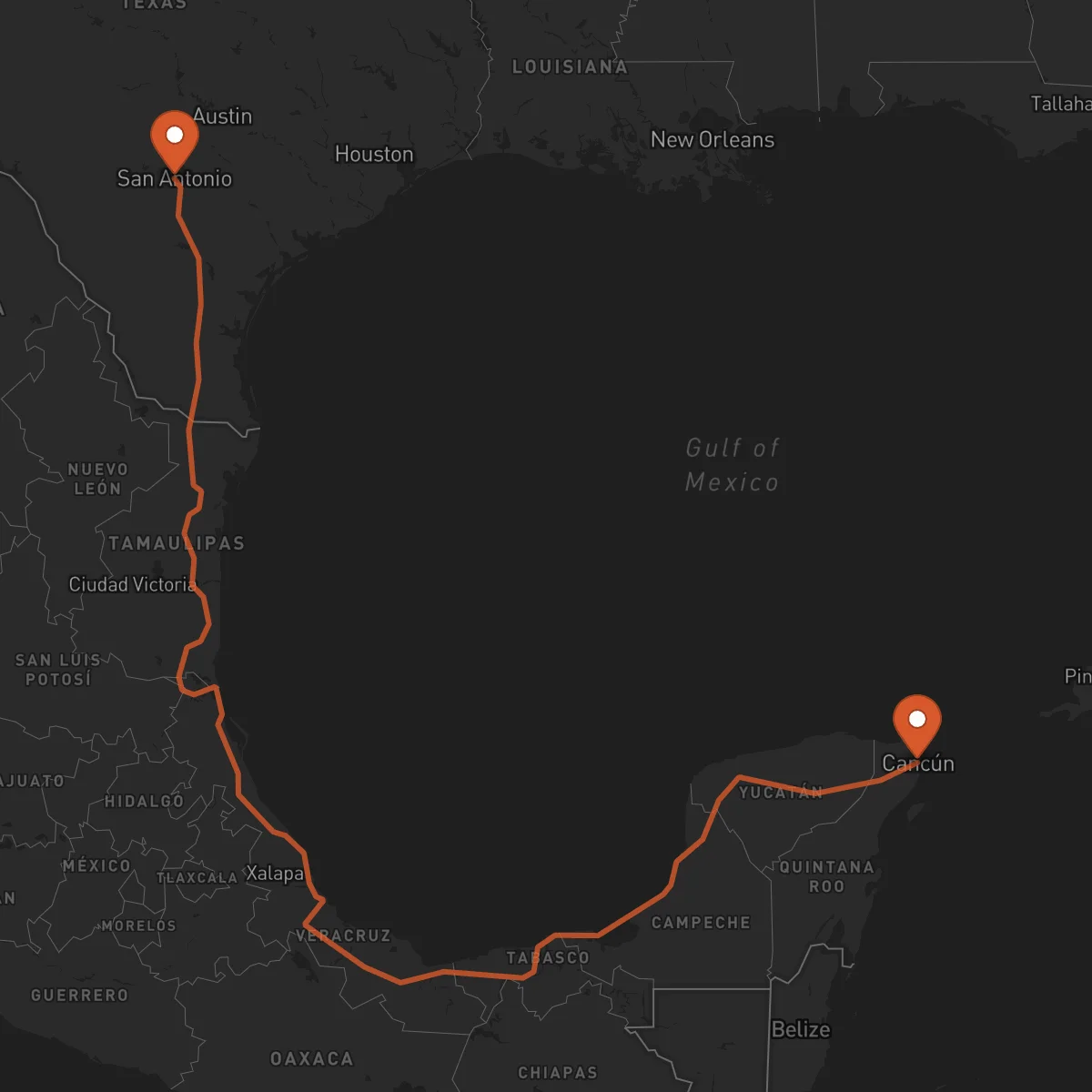 Ruta Cancún - San Antonio