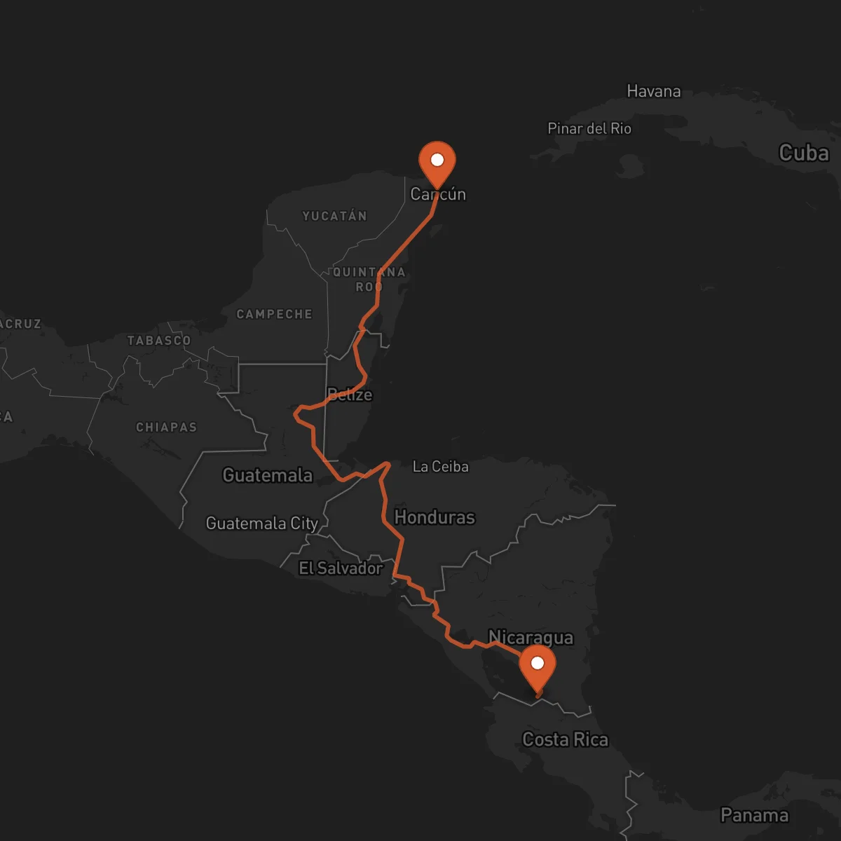 Ruta Cancún - San Carlos