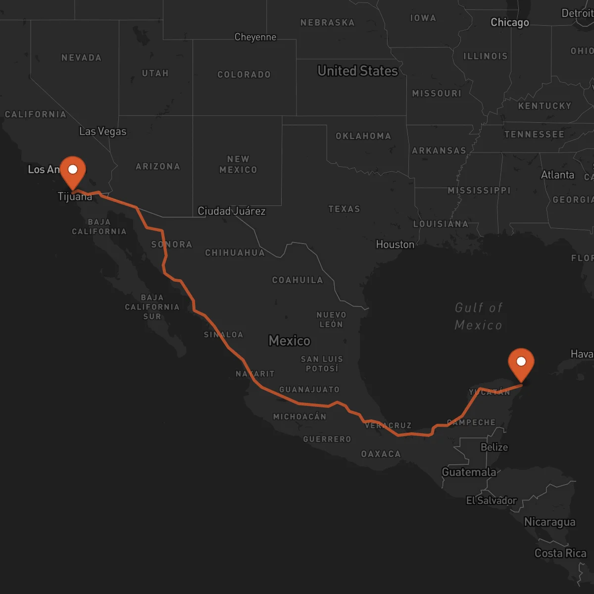 Ruta San Diego - Cancún