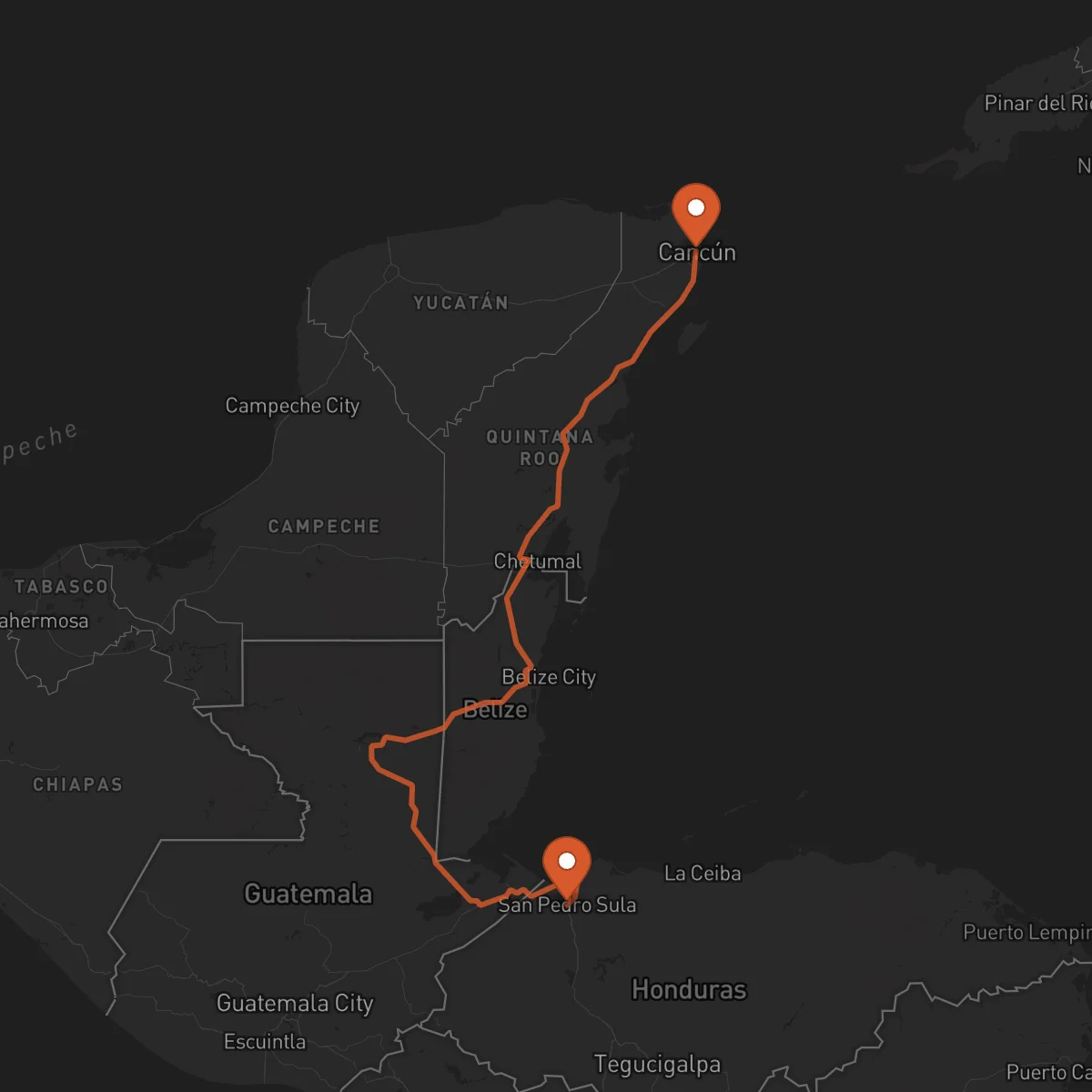 Ruta Cancún - San Pedro Sula