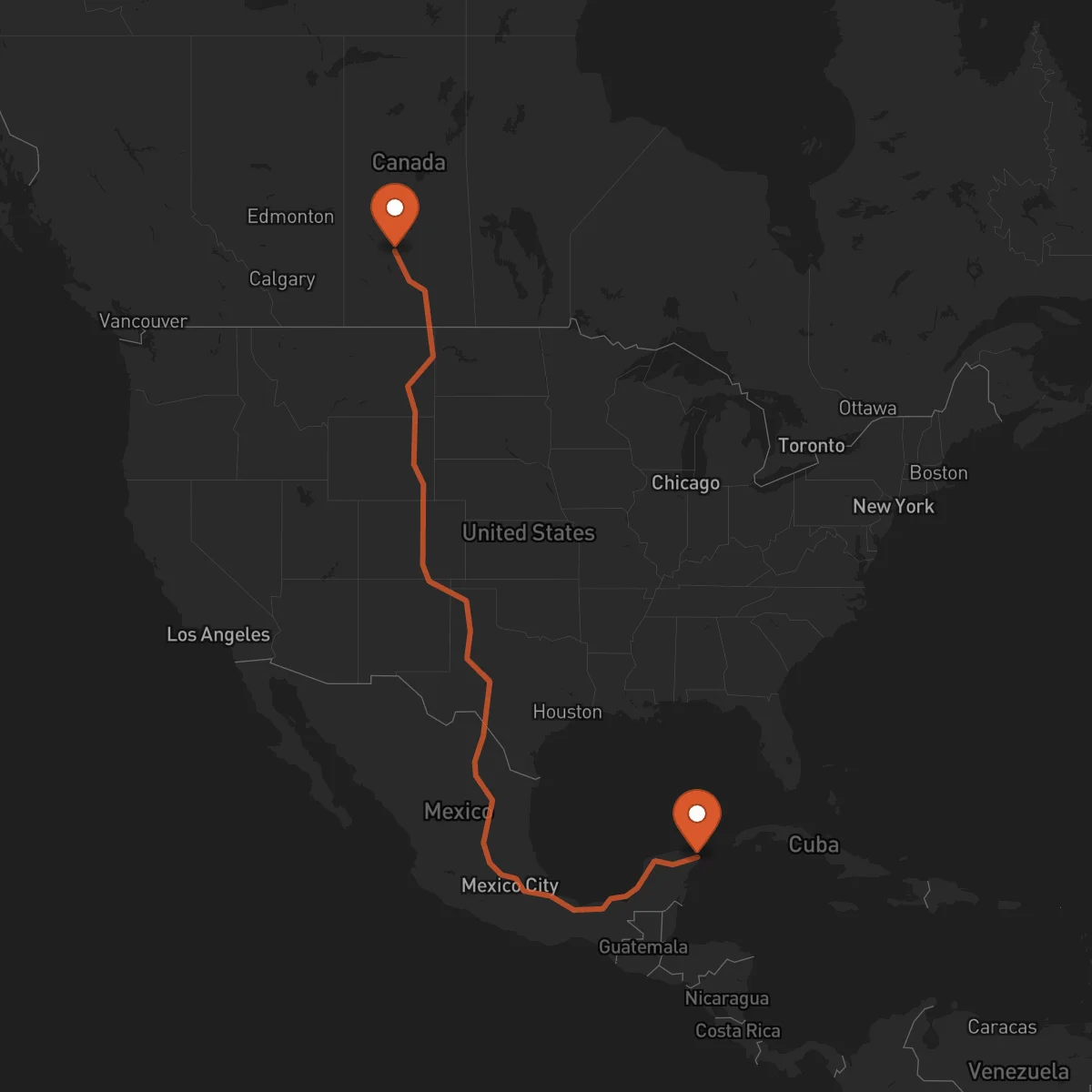 Ruta Saskatoon - Cancún