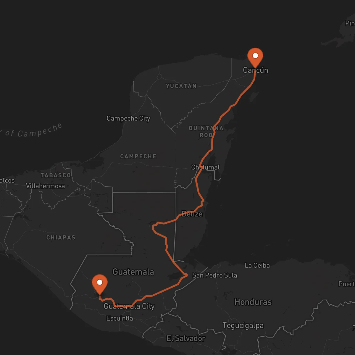 Ruta Cancún - Totonicapán