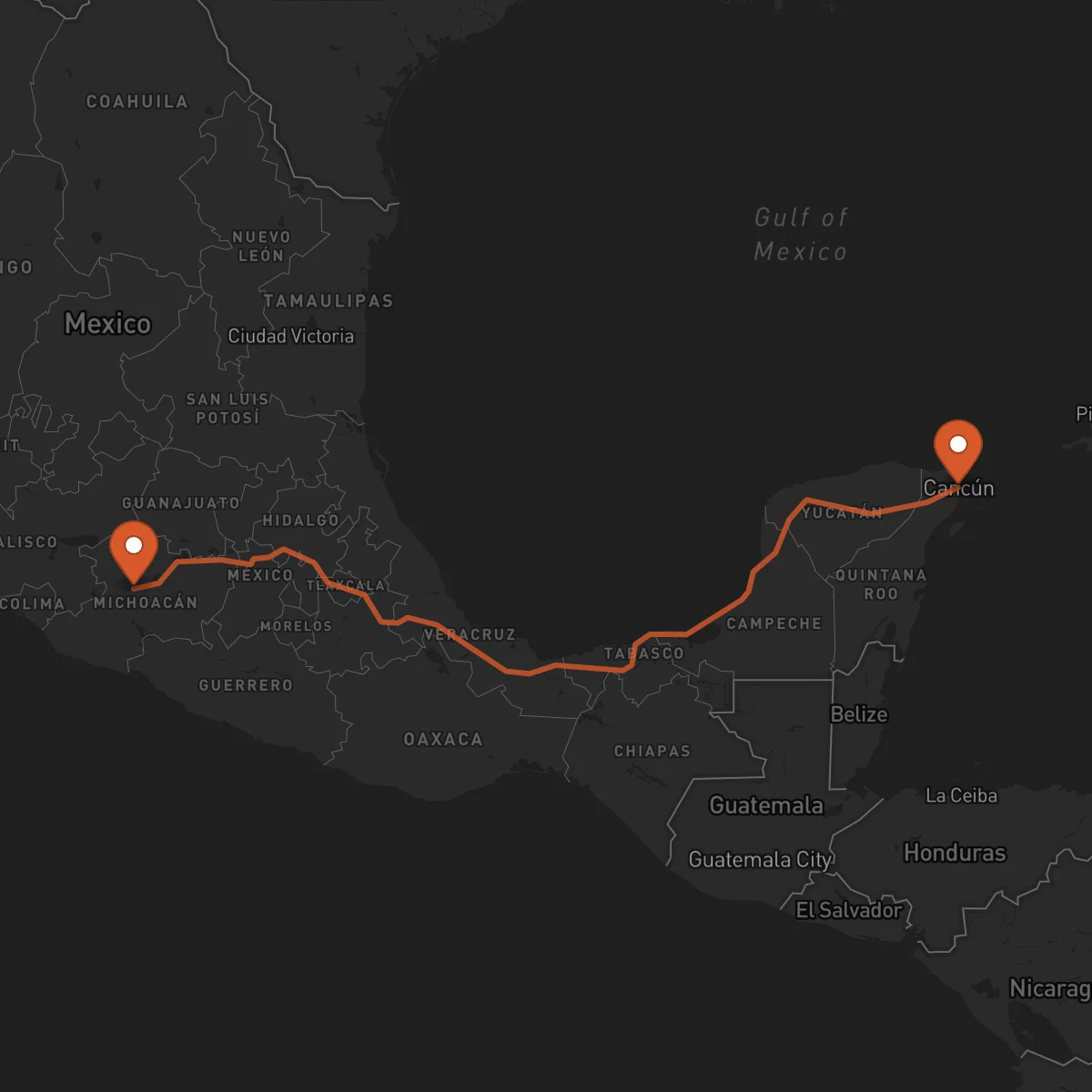 Ruta Cancún - Uruapan