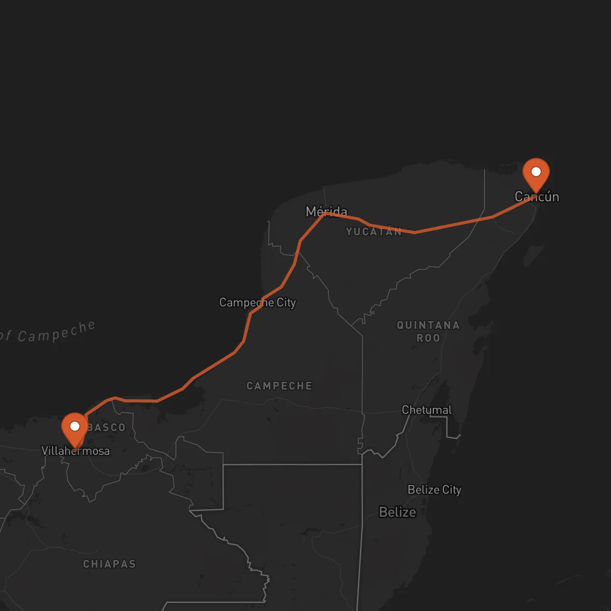 Ruta Villahermosa - Cancún