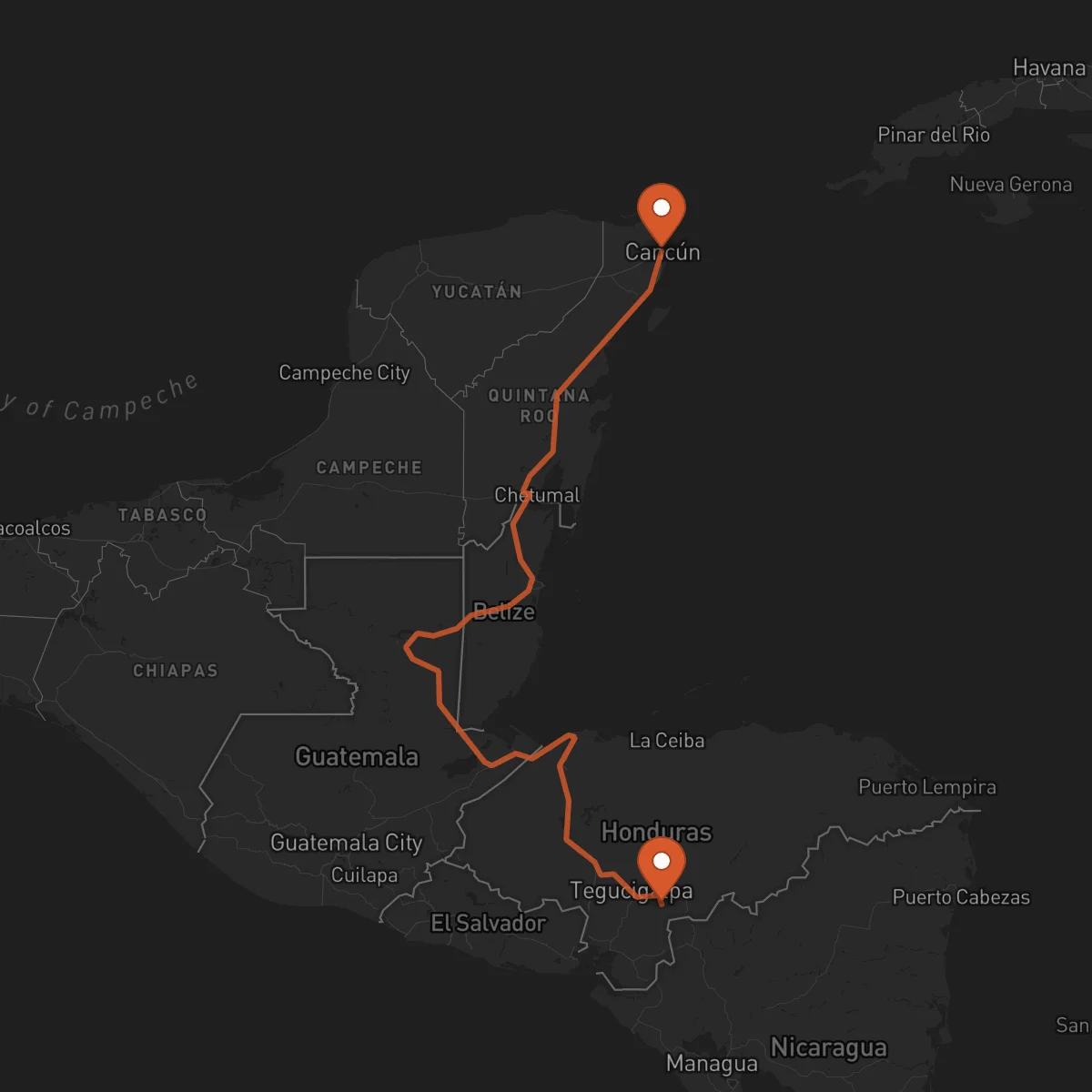 Ruta Yuscarán - Cancún
