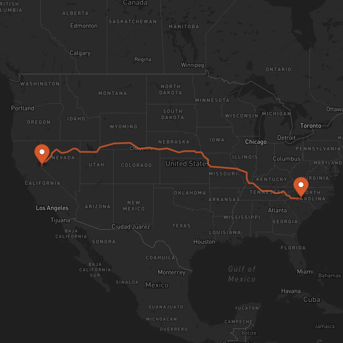 Ruta Charlotte - Carson City