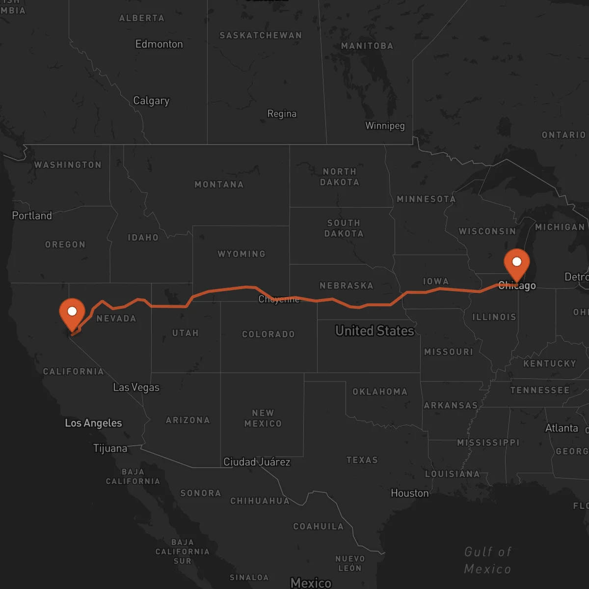 Ruta Carson City - Chicago