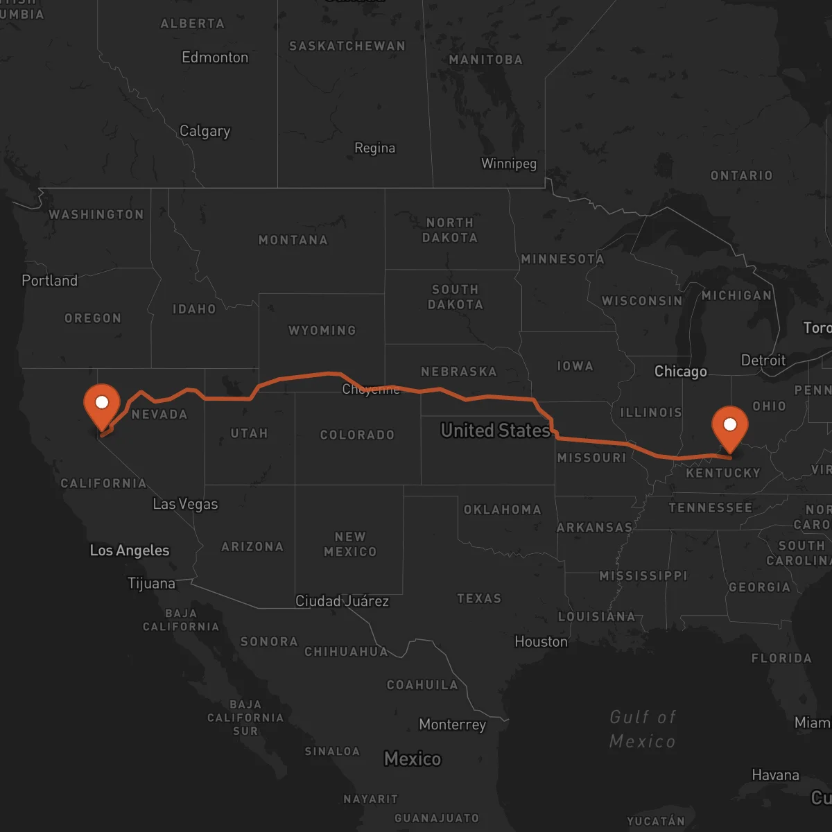 Ruta Frankfort - Carson City