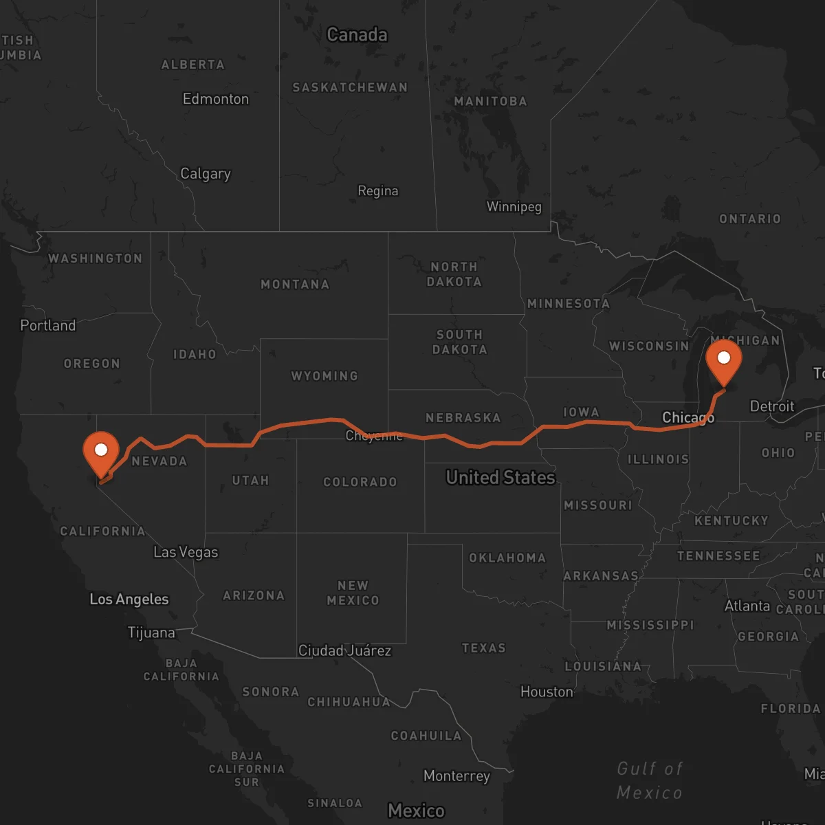 Ruta Carson City - Grand Rapids