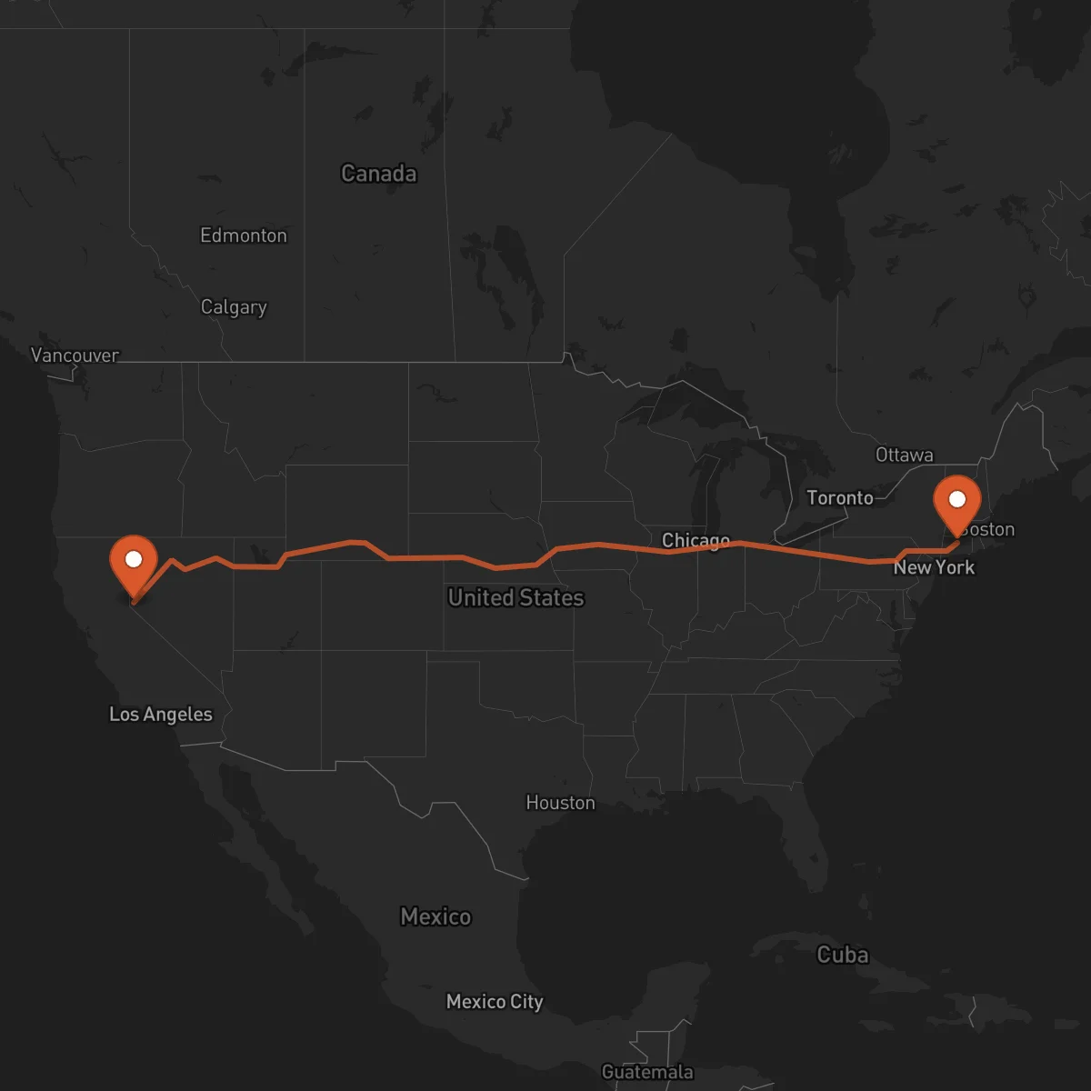 Ruta Carson City - Hartford