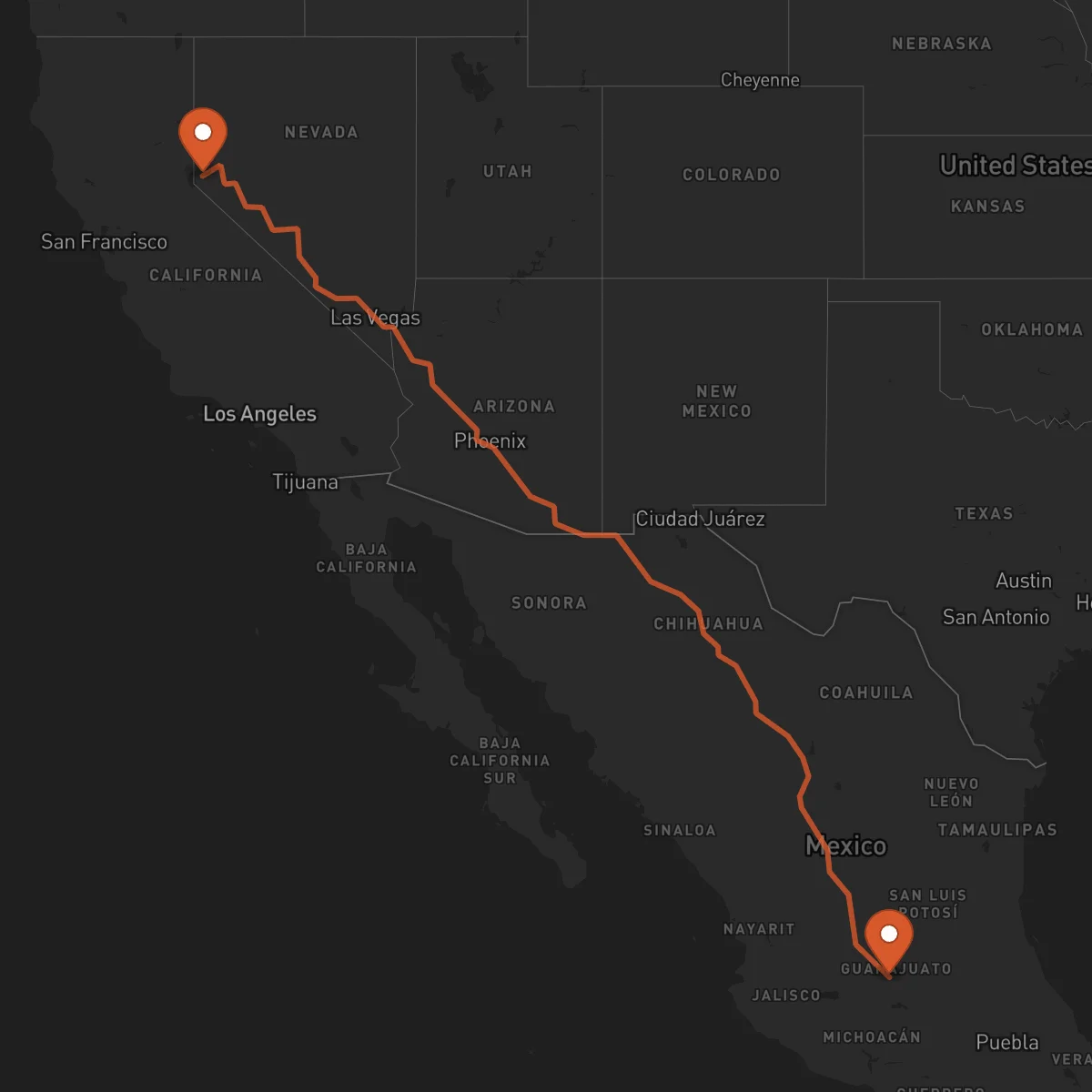 Ruta Carson City - Irapuato