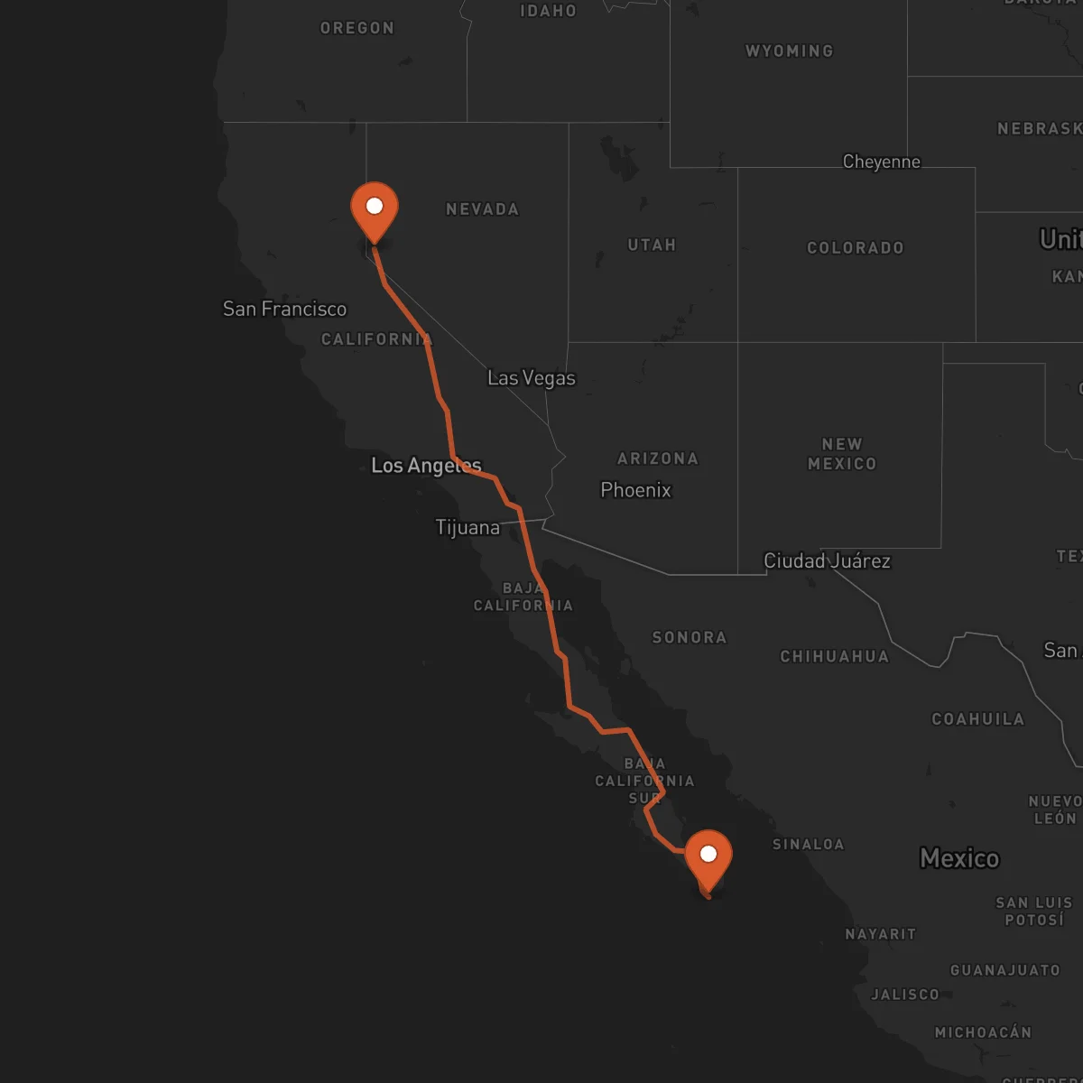 Ruta Carson City - Los Cabos