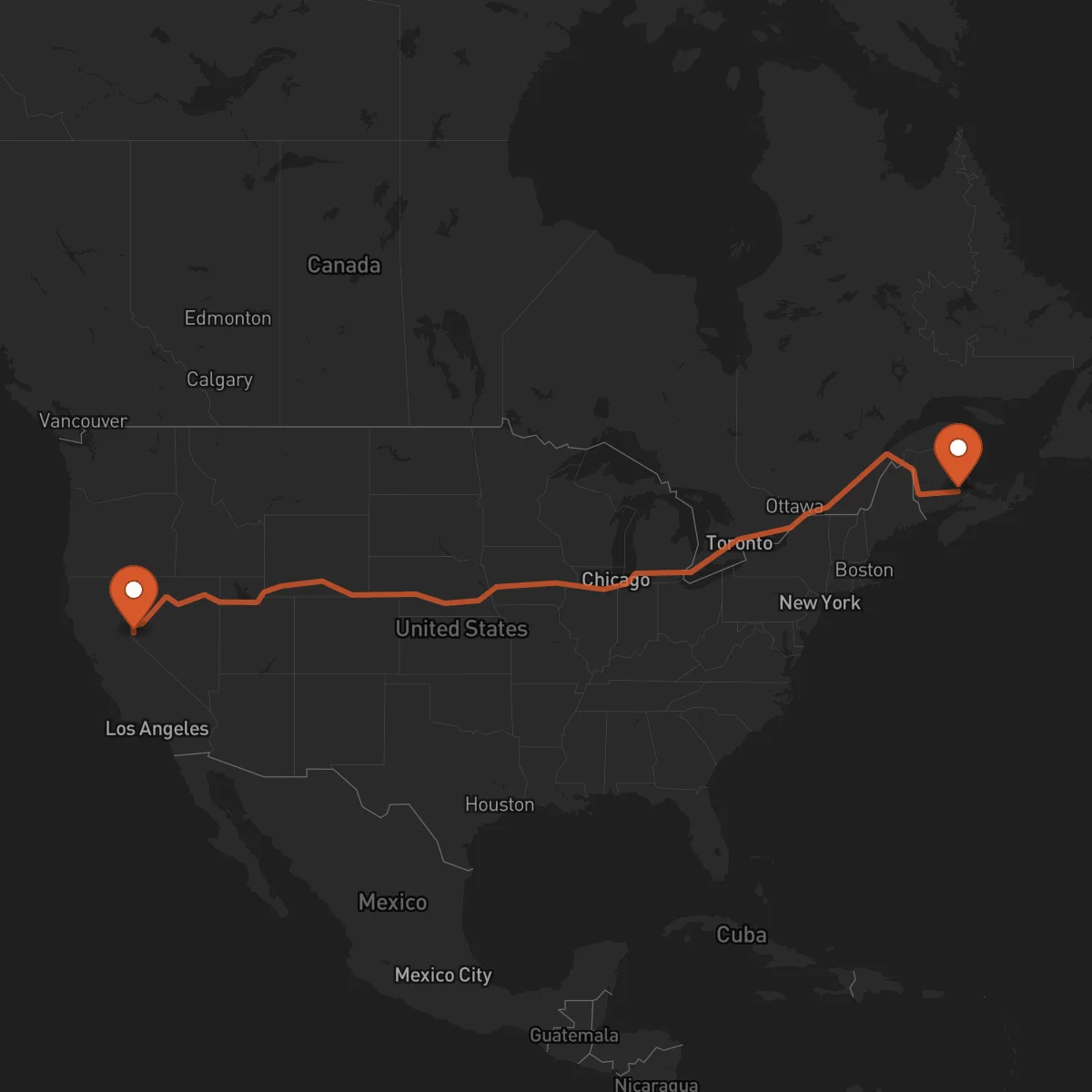 Ruta Carson City - Moncton