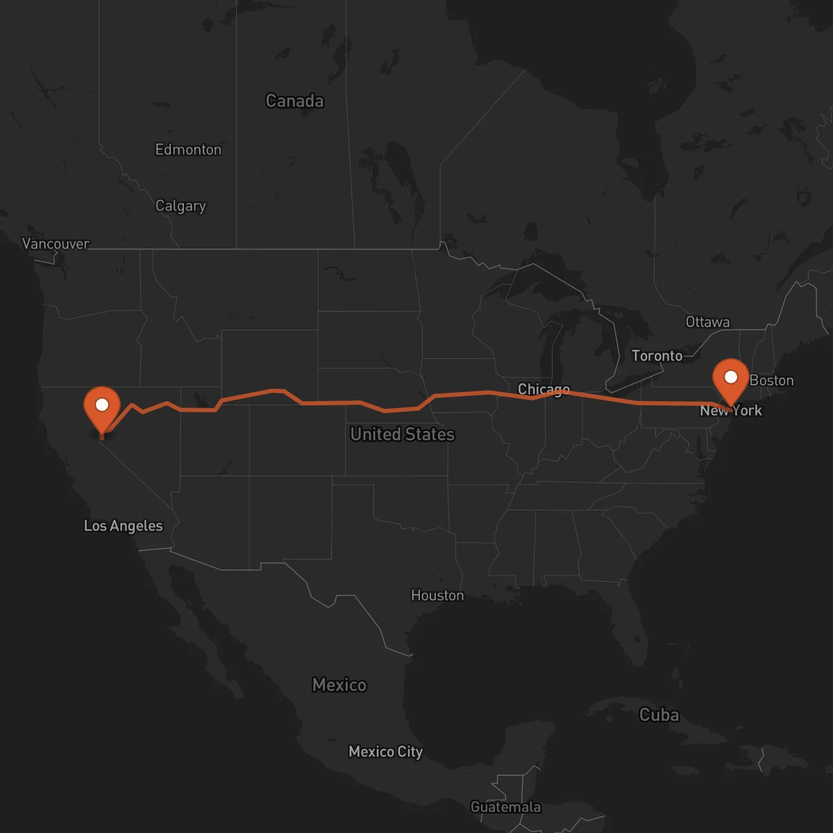 Ruta Carson City - Nueva York