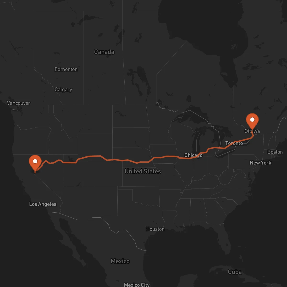 Ruta Ottawa - Carson City