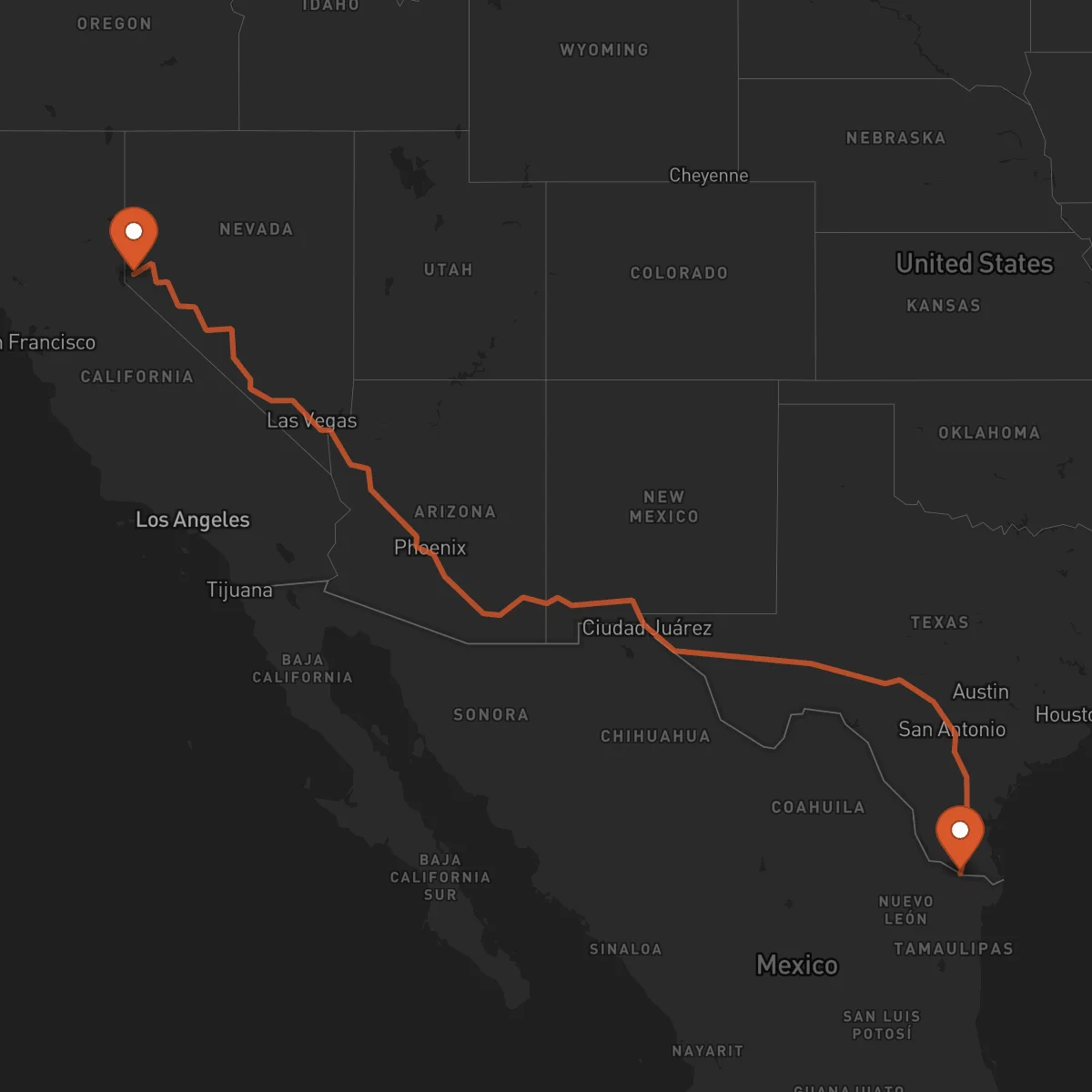 Ruta Reynosa - Carson City