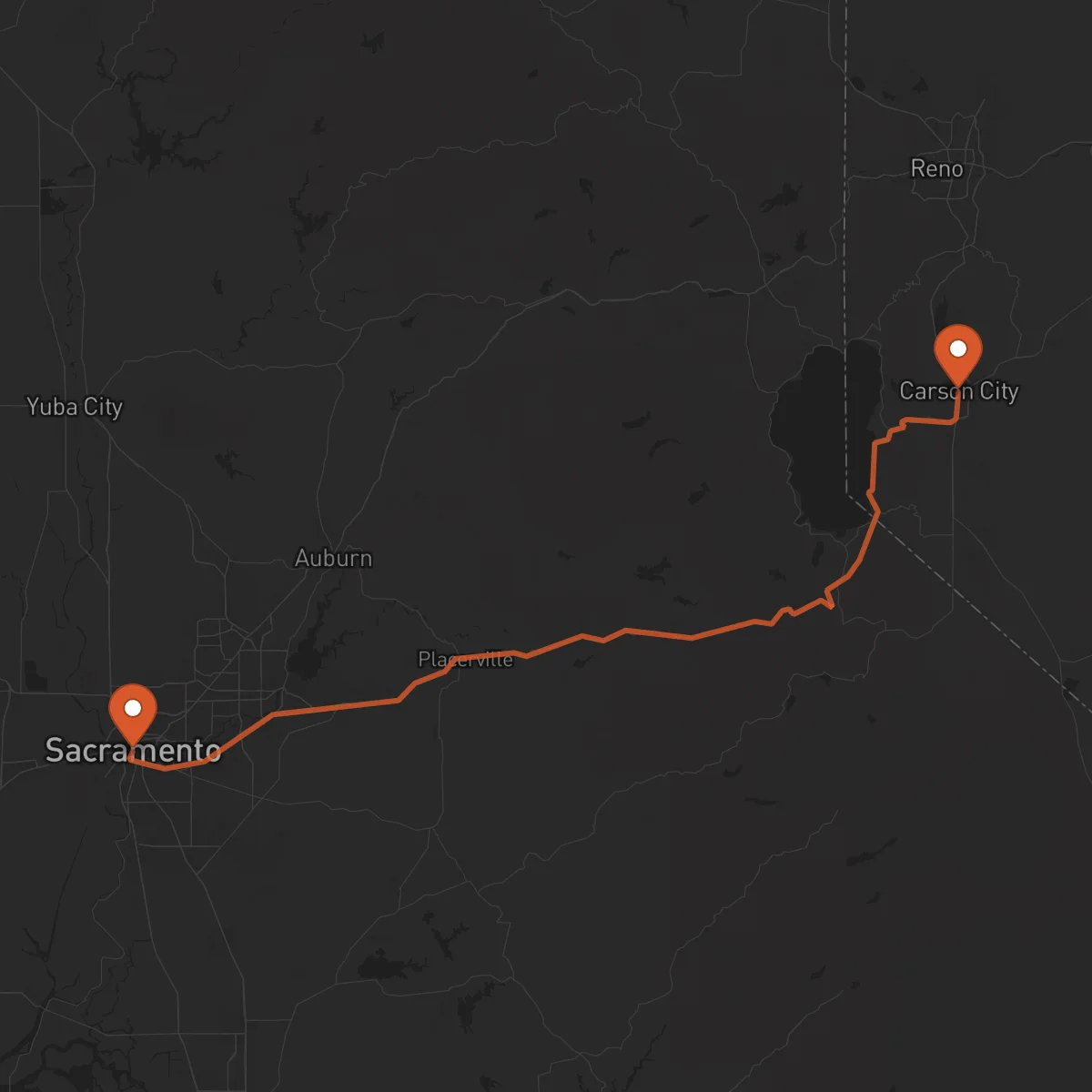 Ruta Carson City - Sacramento