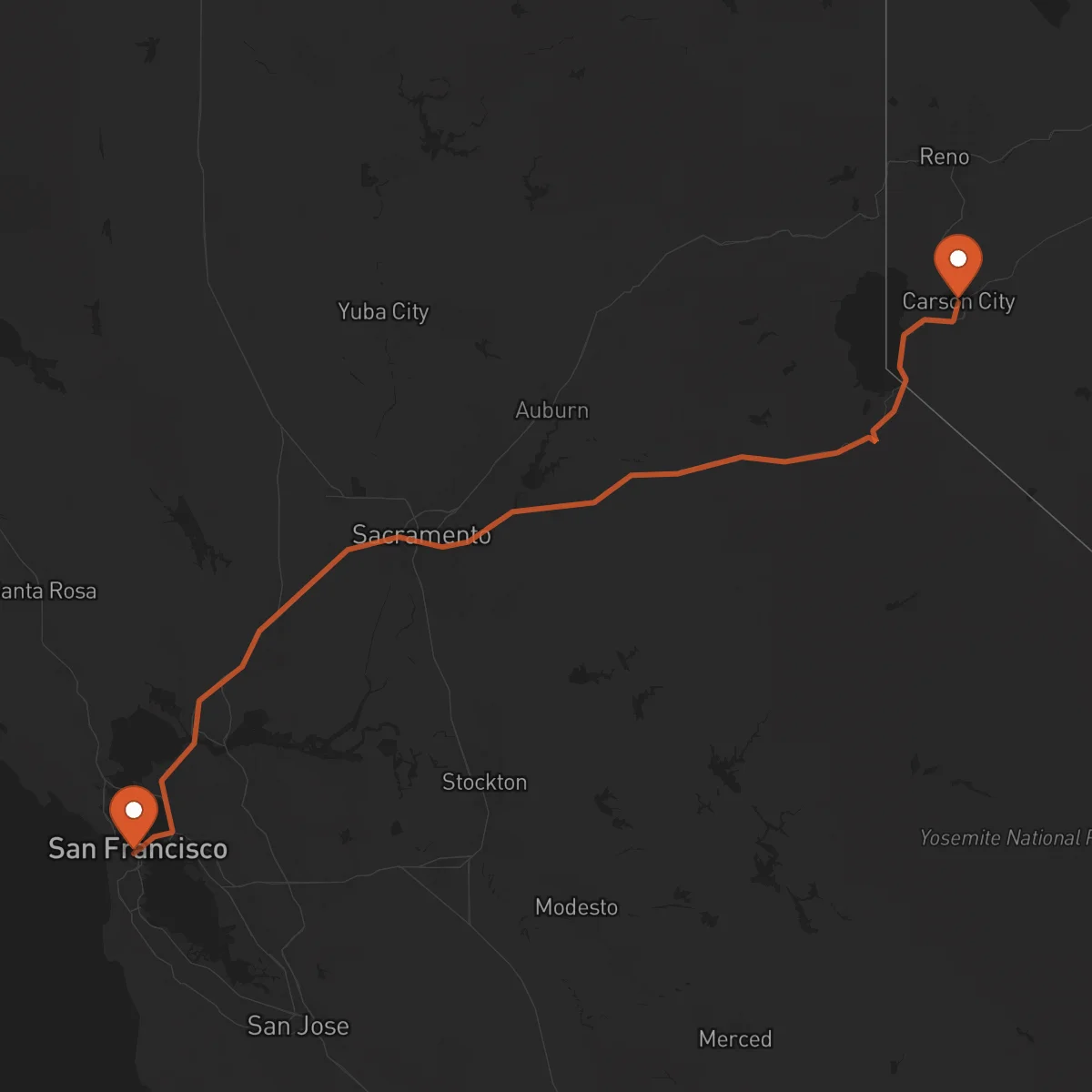 Ruta San Francisco - Carson City