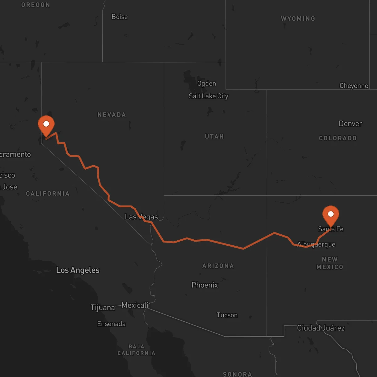 Ruta Santa Fe - Carson City