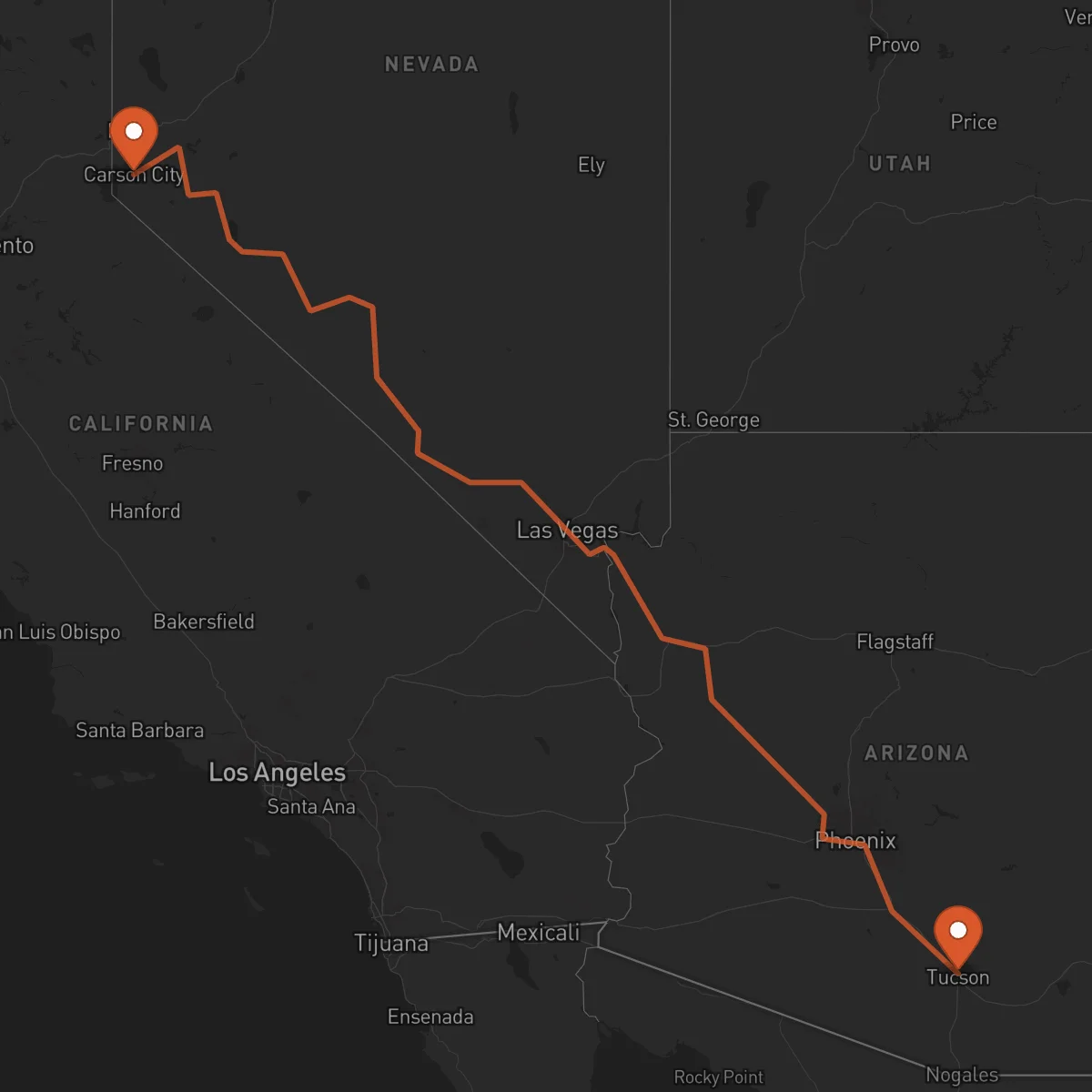 Ruta Carson City - Tucson