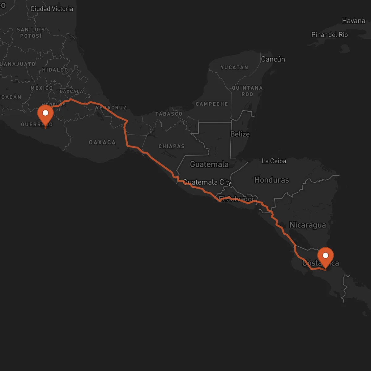 Ruta Cartago - Chilpancingo de los Bravo