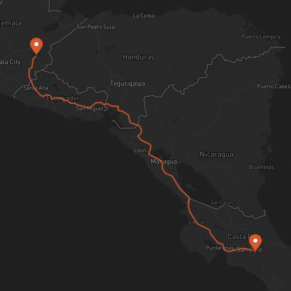 Ruta Cartago - Chiquimula