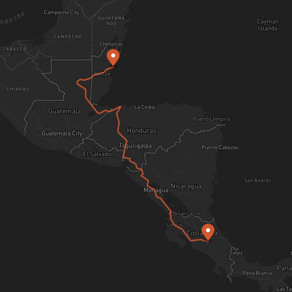 Ruta Ciudad de Belice - Cartago