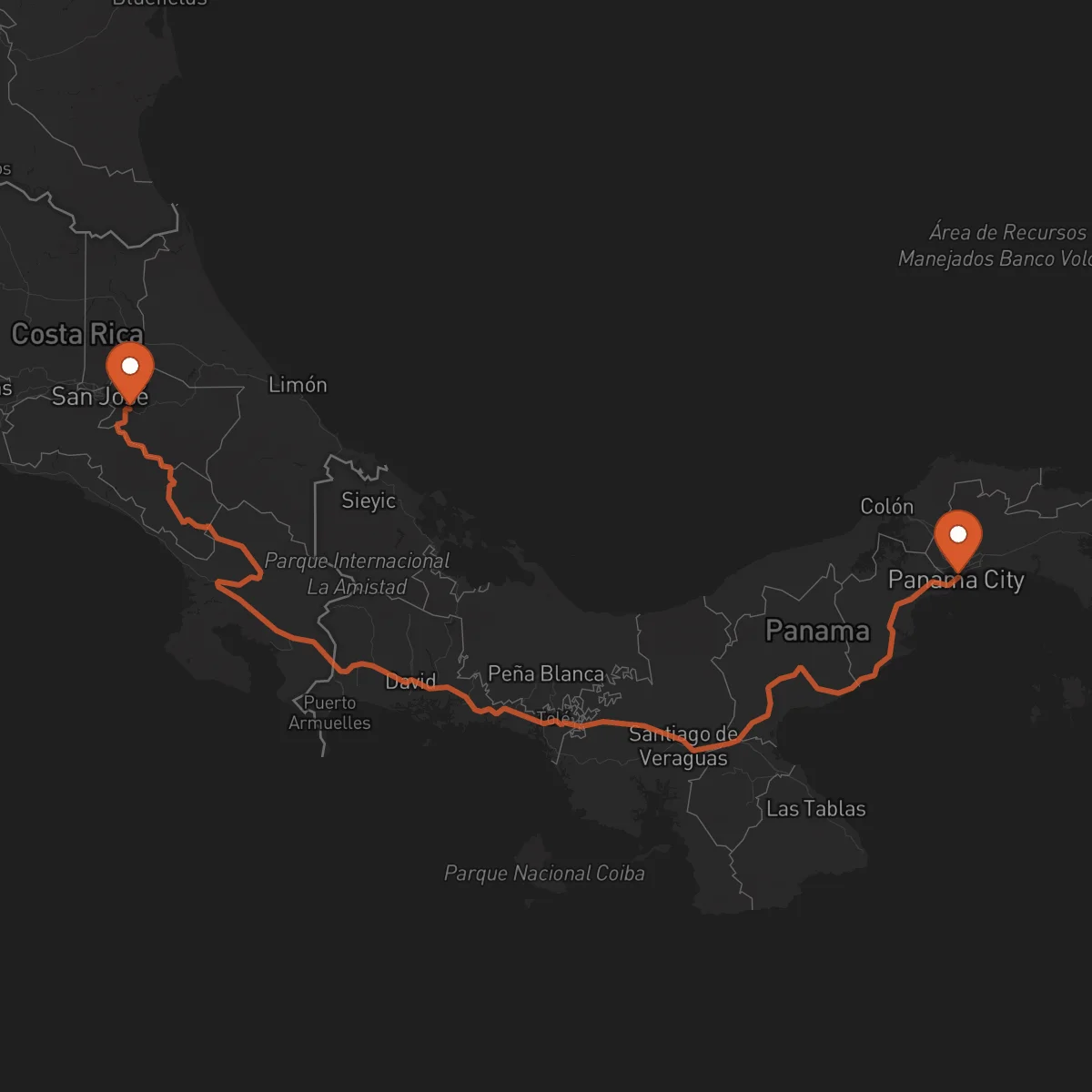 Ruta Ciudad de Panamá - Cartago