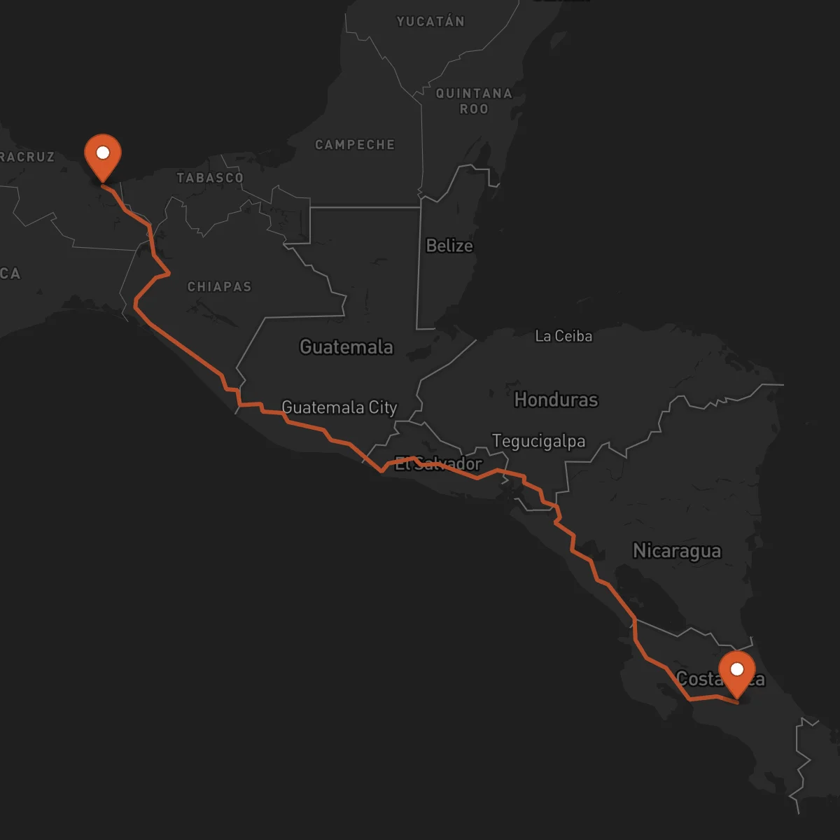 Ruta Cartago - Coatzacoalcos