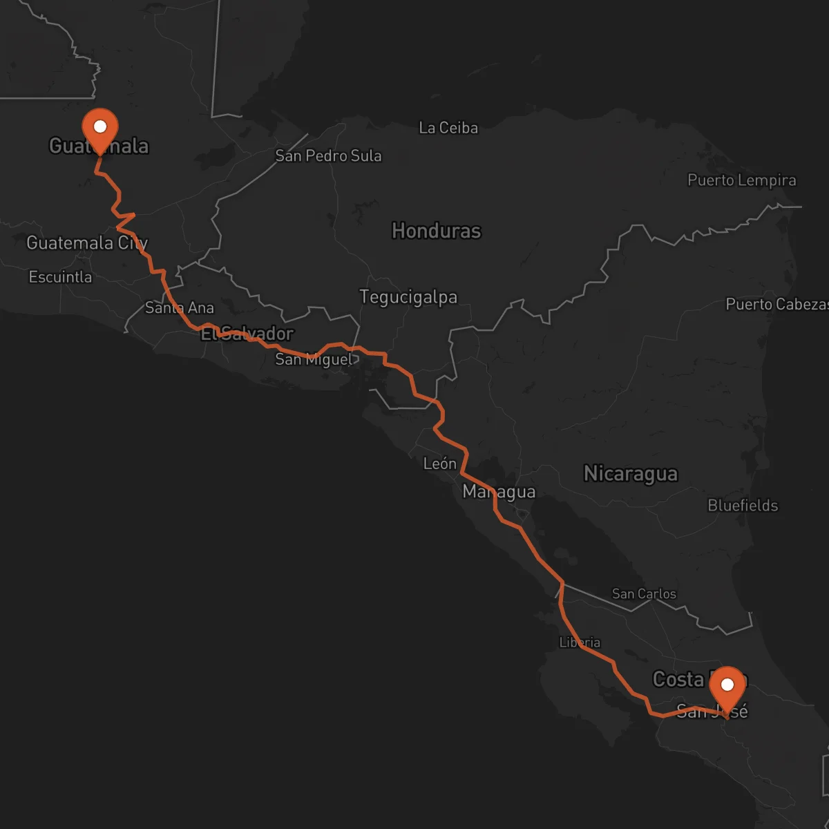 Ruta Cobán - Cartago