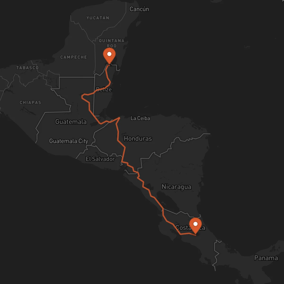 Ruta Cartago - Corozal Town