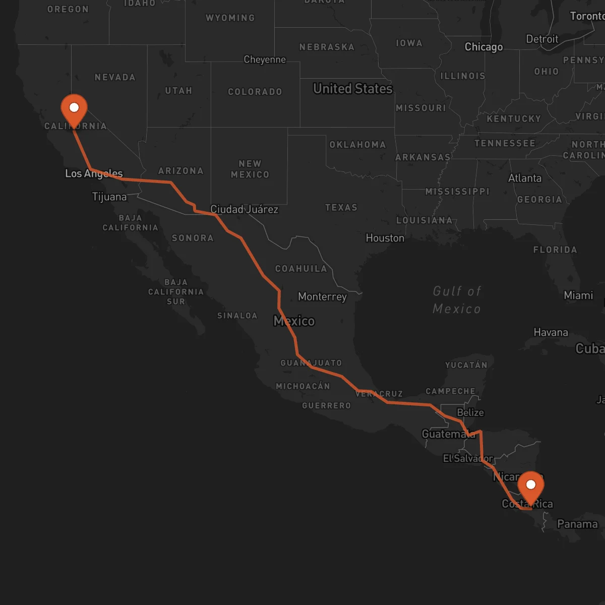 Ruta Fresno - Cartago