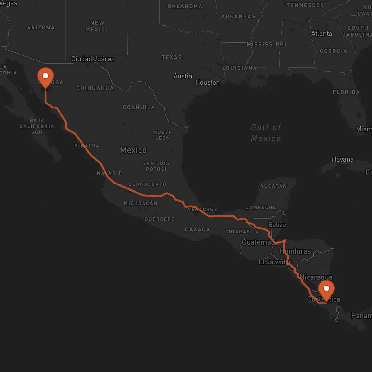 Ruta Hermosillo - Cartago