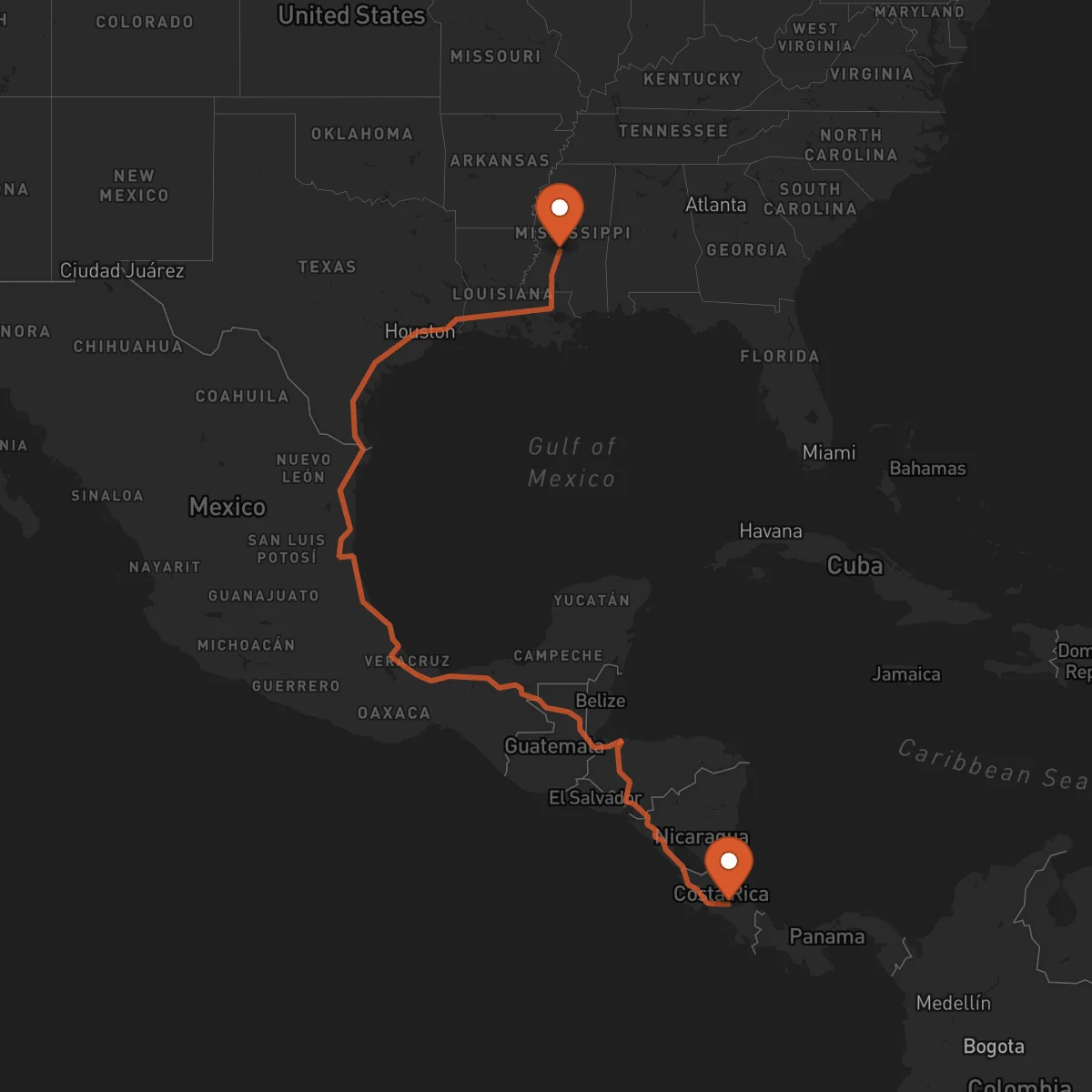 Ruta Cartago - Jackson