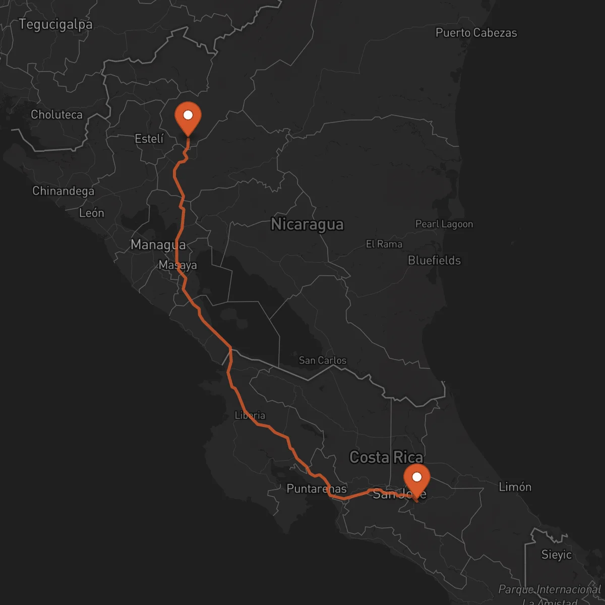 Ruta Jinotega - Cartago