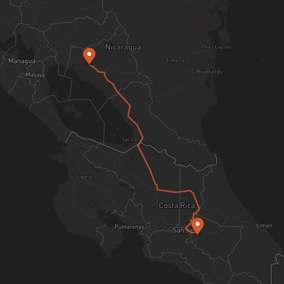 Ruta Juigalpa - Cartago