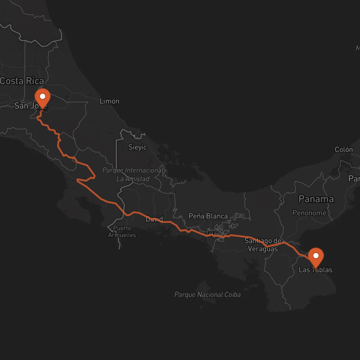 Ruta Las Tablas - Cartago