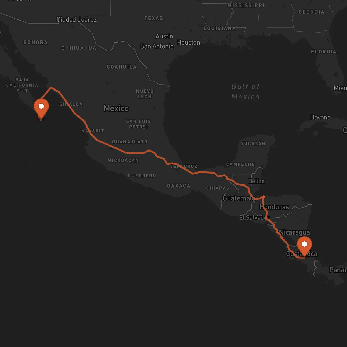 Ruta Cartago - Los Cabos