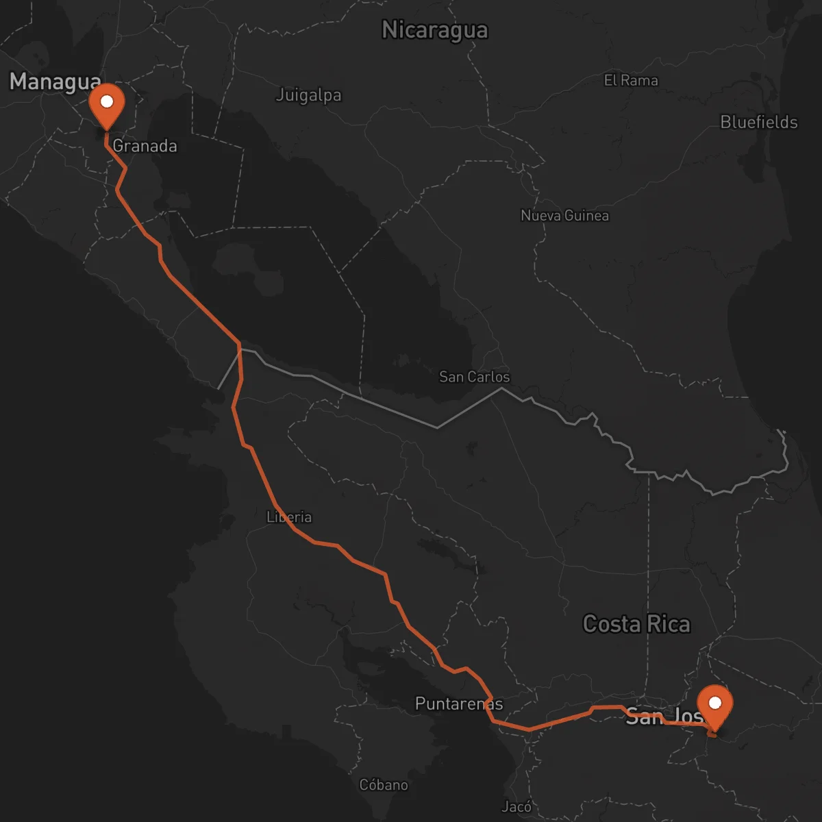 Ruta Masaya - Cartago