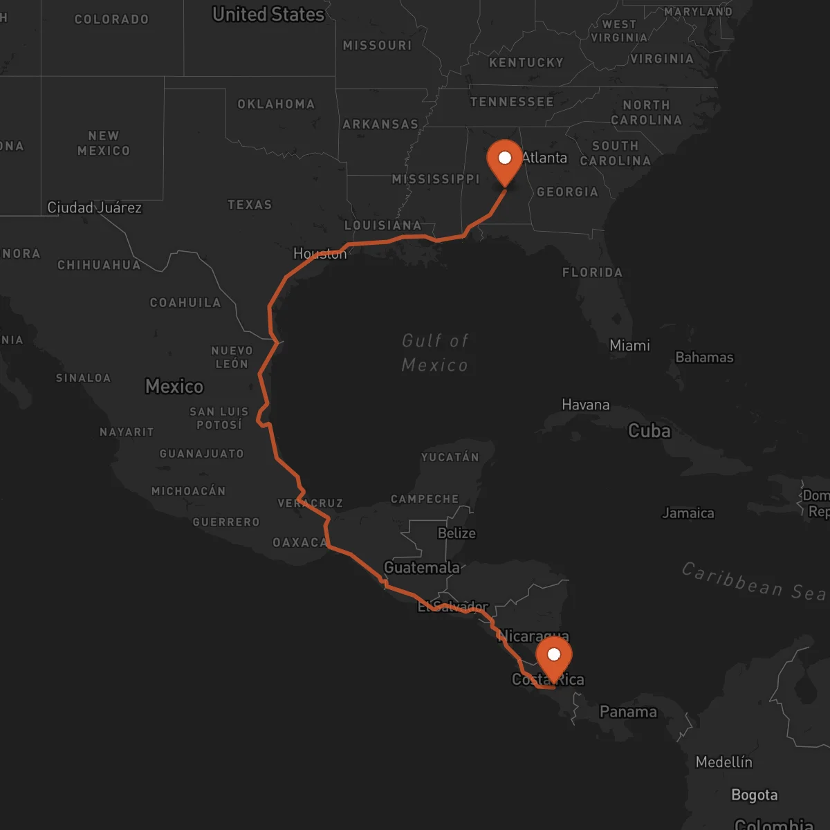 Ruta Cartago - Montgomery