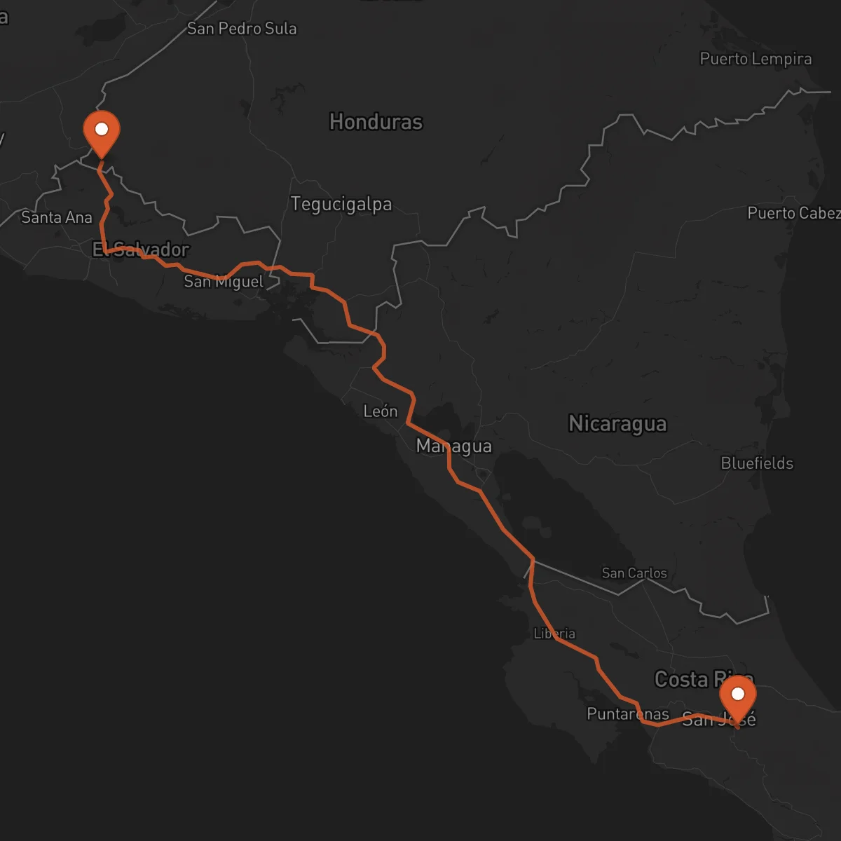Ruta Ocotepeque - Cartago