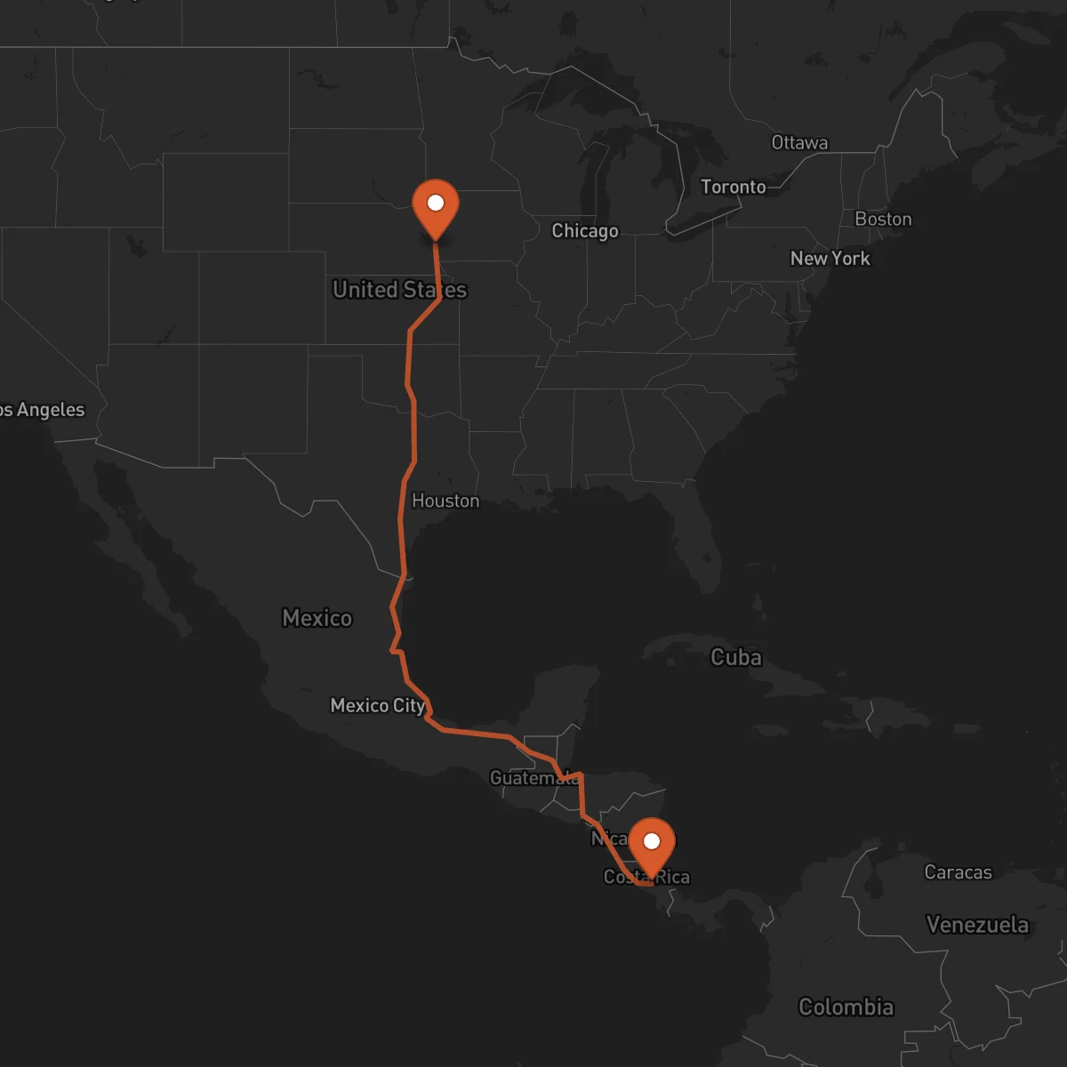 Ruta Omaha - Cartago