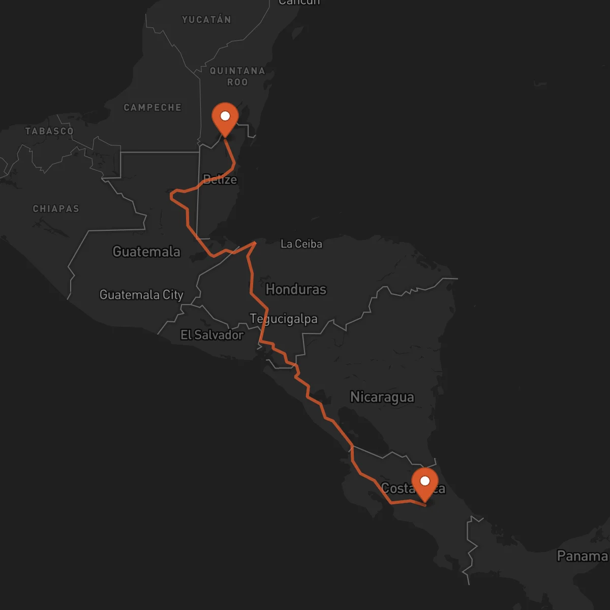 Ruta Orange Walk Town - Cartago