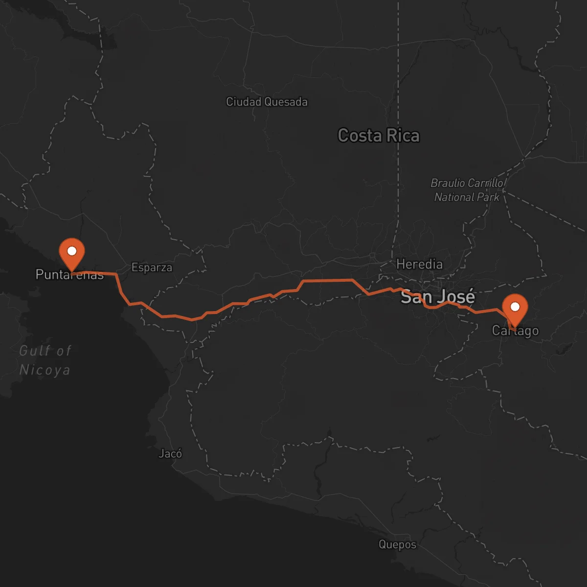 Ruta Puntarenas - Cartago