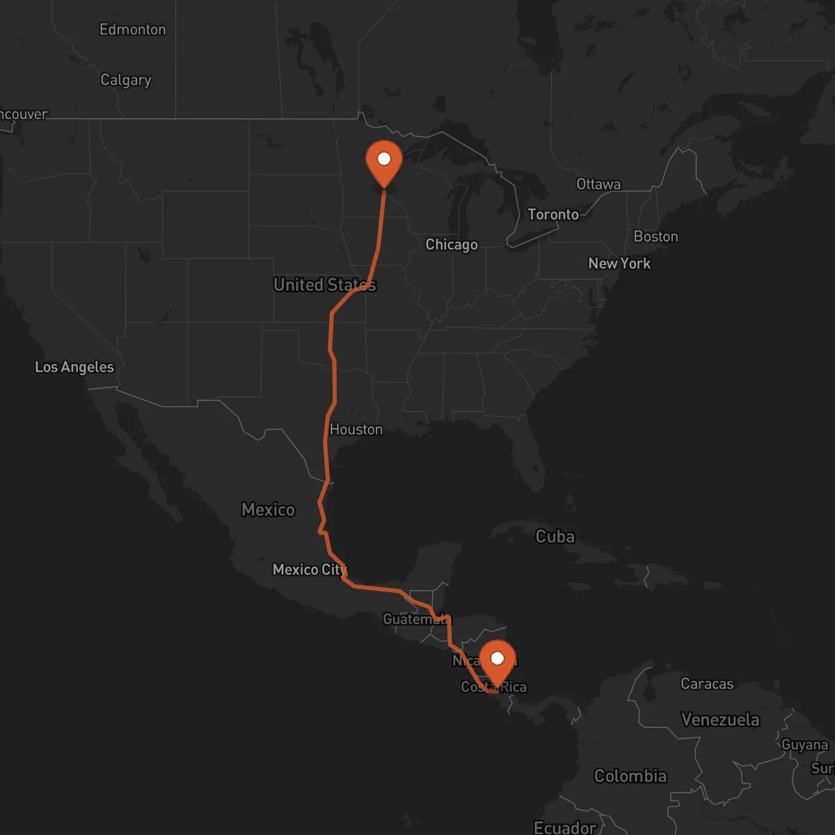 Ruta Cartago - Saint Paul