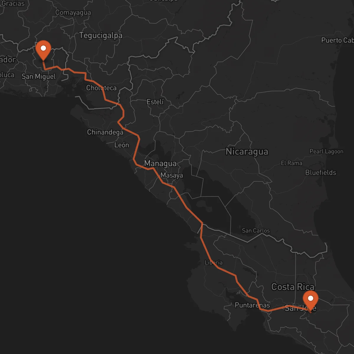 Ruta San Francisco Gotera - Cartago