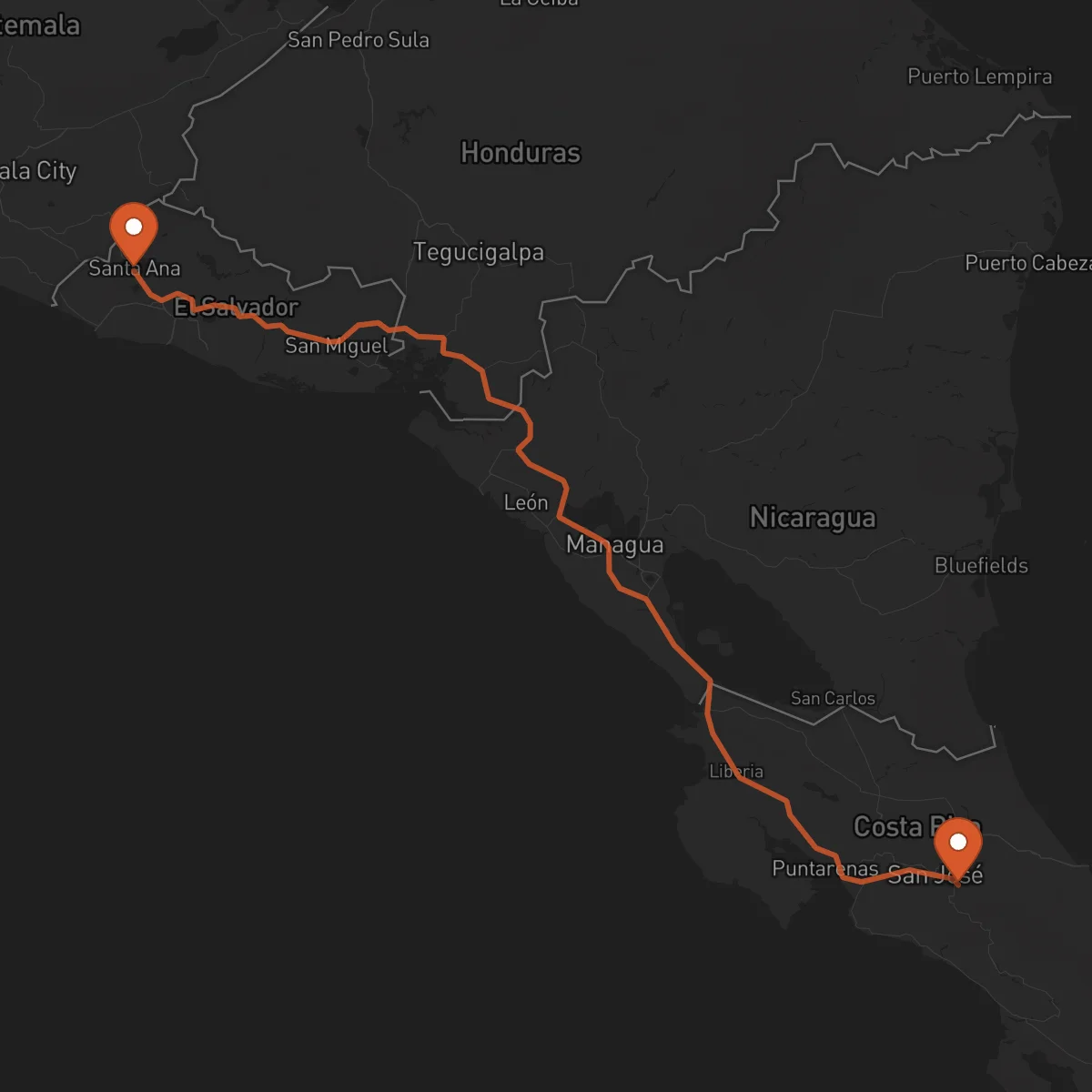 Ruta Cartago - Santa Ana